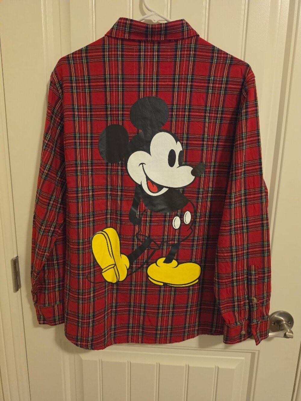 Disney Cakeworthy Mickey Mouse Plaid Button-Up Large - Picture 3 of 7